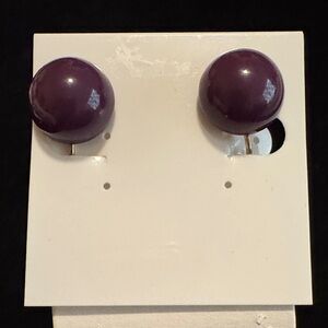 Vintage Marvella Chic Purple Round Earrings